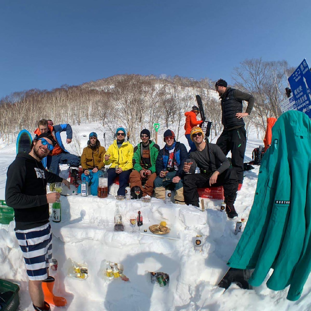 Open bar party at the foot of a volcano in Niseko